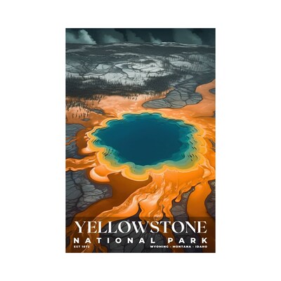 Yellowstone National Park Poster, Travel Art, Office Poster, Home Decor | S3 - image1